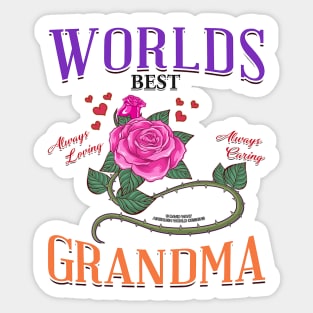 World's Best Grandma Mothers Day Novelty Gift Sticker